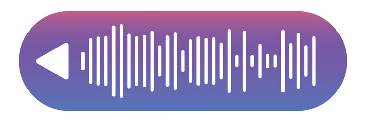 Voice message bubble, audio chat or messenger interface, vector UI UX. Voice message bubbles, chat audio record play records for mobile phone messenger, instagram in eps 10.