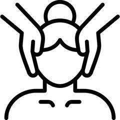 head massage icon illustration design with outline