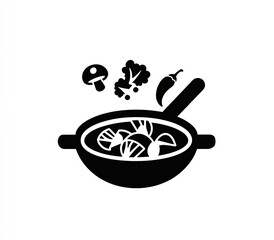 A wok filled with vegetables and spices being cooked