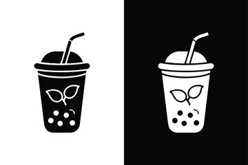 Juice and Smoothie Icon. Pixel Perfect Vector Silhouette