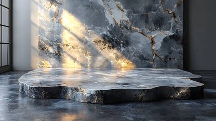 Elegant marble surface with soft lighting for luxury product presentation