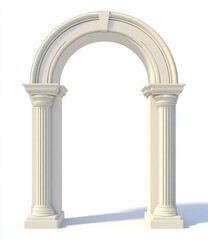 Naklejka premium Classical stone archway, isolated, white background, architectural design, entryway
