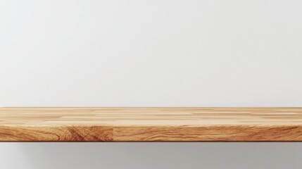 minimalistic studio setup featuring a natural wood countertop against a simple white backdrop creating a versatile scene for product photography or mockup displays