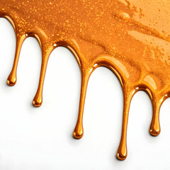Dripping Orange Luxury Liquid Metal Texture with Isolated Glossy Flow