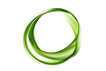 Abstract green circular swirl design.  Elegant, flowing lines create a modern, eco-friendly image