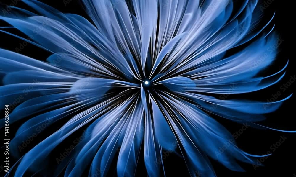 Poster midnight background with blue fireworks and glowing spark patterns made with generative ai technolog