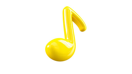 Floating 3D yellow musical note