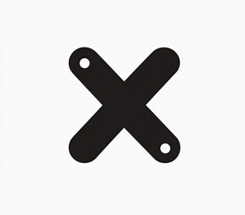 Obraz premium Abstract black X-shaped graphic design. Simple, bold, and visually striking