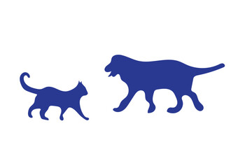 Cats And Dogs Sitting Silhouette Vector EPS