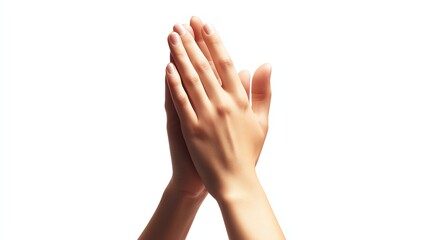 Hands Clapping in Applause Isolated on White Background for Celebration