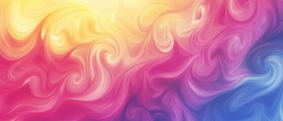 Fototapeta premium Abstract colorful background with swirling patterns, vibrant hues of pink, yellow, and blue, artistic design for creative projects, print materials, and web design.
