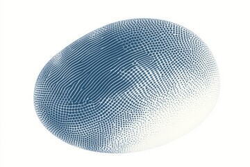 Abstract oval form, textured with dense, graduated dots
