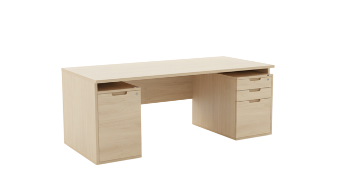 Office Desk with Drawers and Storage for Workspace