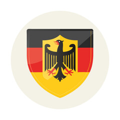 Obraz premium German eagle crest on tricolor shield