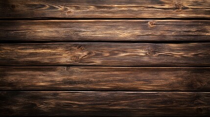 Naklejka premium authentic aged wooden plank arrangement exhibiting a rustic and timeworn aesthetic presenting warm brown hues with subtle grain variations emphasizing natural textures and ruggedness