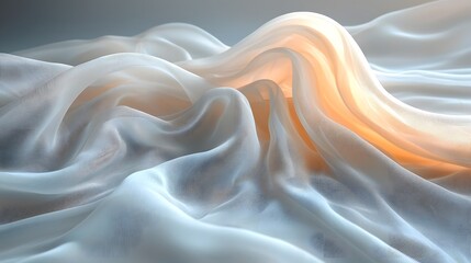 Obraz premium Elegant flowing fabric creating a serene backdrop for beauty product display