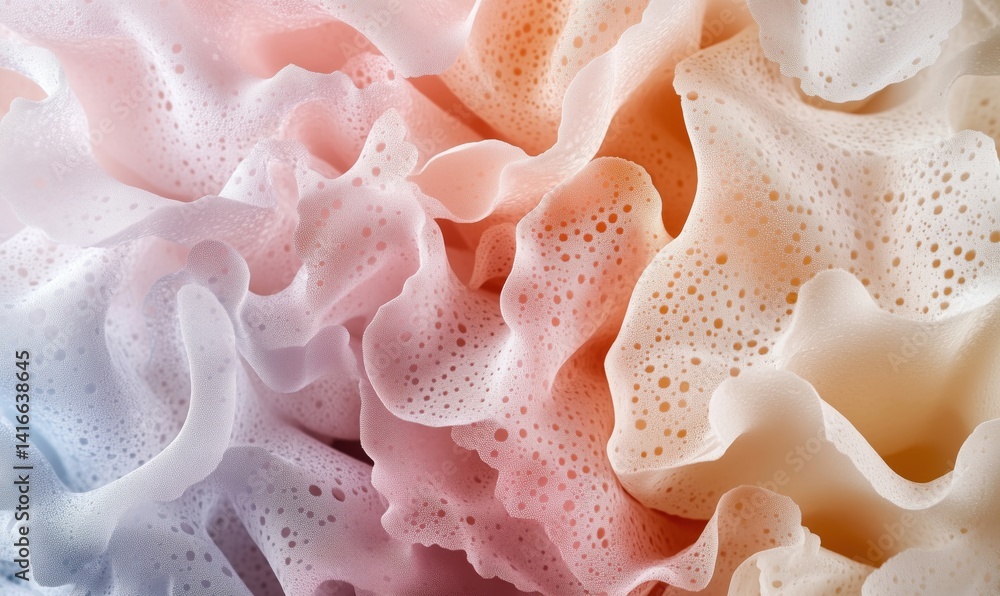 Poster colorful abstract foam texture with soft pastel hues and intricate patterns