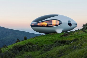 futuristic business advertisement, branded style, eye-catching tone, magazine cover, dynamic angles, cinematic lighting, monochrome, mysterious mood, landscape, blurry background