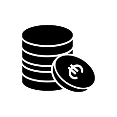Euro coins stack vector icon
