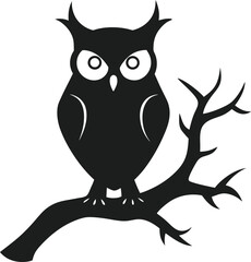 Forest Creature Owl Silhouette Vector Art
