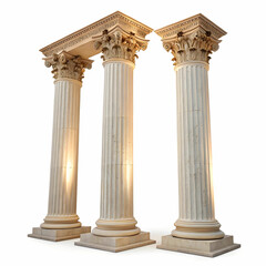 Fototapeta premium Two Elegant Classical Columns Showcasing Architectural Design with Historic Detail,