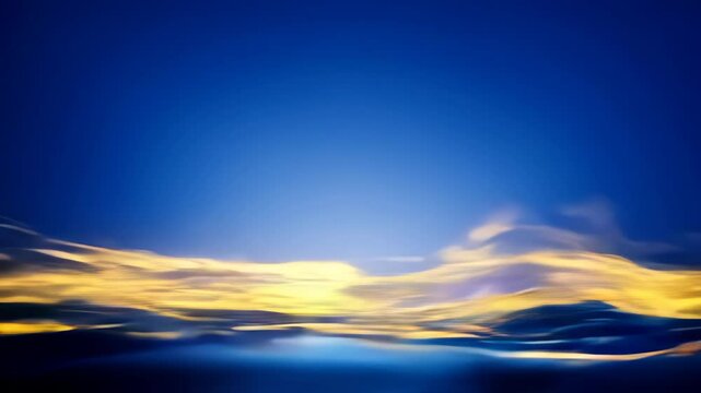 Abstract golden and blue cloudscape against a deep blue sky, concept for backgrounds, website banners, and design templates