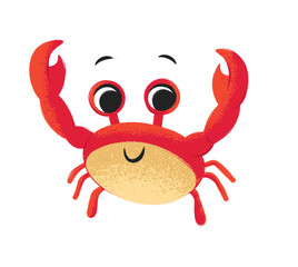 red crab on white background