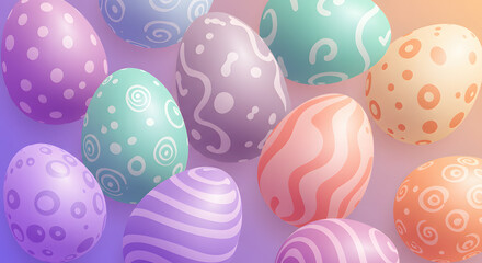 Decorative Easter Egg Patterned Eggs