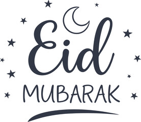 Eid Mubarak font vector