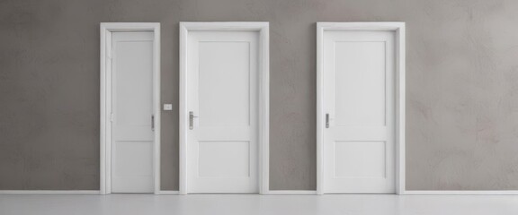 Sleek white wooden doors, open & closed states shown ,  modern doors,  property photography