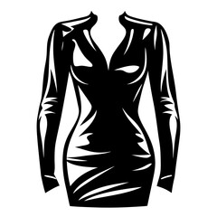 Stylish black dress with long sleeves in an elegant silhouette art