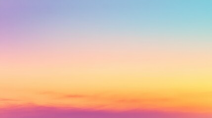 Sunset sky background with vibrant gradient colors of pastel pink, orange, and blue for nature, calmness, tranquility, wallpaper, and design projects.