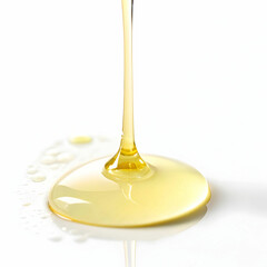 Yellow Liquid Drop of Luxury Beauty Oil with Elegant Glossy Texture