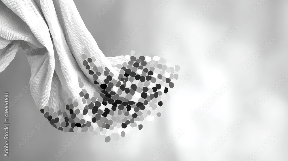 Poster abstract gray fabric texture soft minimalist design with dots