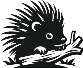 Vector animal porcupine animal silhouette