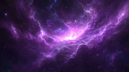 Fototapeta premium Vibrant Purple Nebula in Deep Space