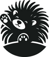 Vector animal porcupine animal silhouette