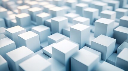 Abstract White Cubes 3D Rendering Geometric Background