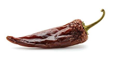 Smoked Mexican chile chipotle Morita pepper isolated on white background