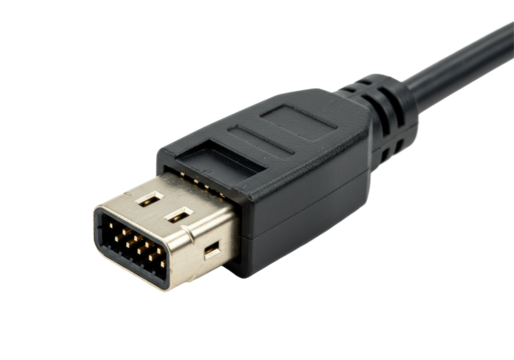 Isolated Close-up of a Vintage Serial Port Connector