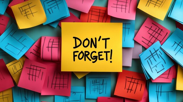 Colorful sticky notes with motivational reminders and to-do lists for effective work.