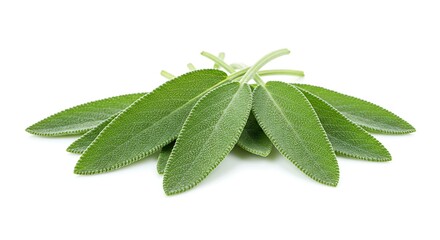 Obraz premium Fresh Sage on White Background