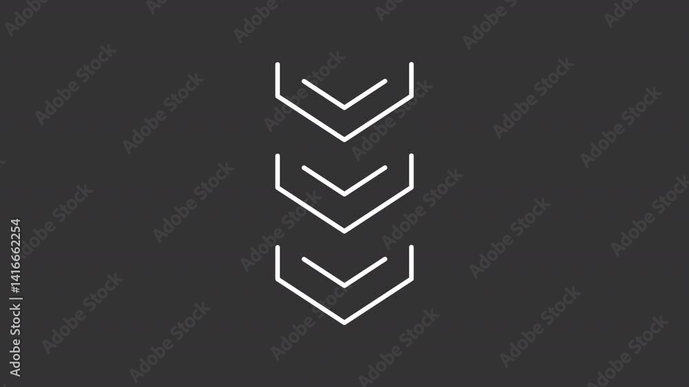 Poster navigation arrows white line animation. tire tread animated icon. showing up, blinking. download, up