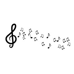 musical note pattern on white background music vector symbol