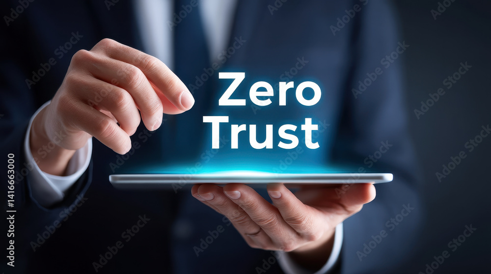 Poster zero trust is essential in today digital landscape where security is paramount. this concept emphasi