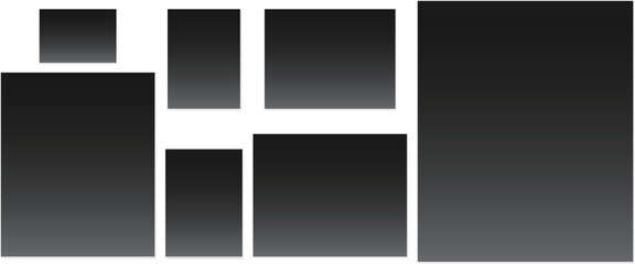 Fototapeta premium 立体的な7サイズの写真用紙素材のセット 