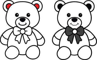 Cartoon Teddy Bears in Winter Clothes Holding Presents |Hand Drawn Winter Teddy Bear Set for Sublimation and Prints |Festive Teddy Bears in Beanies and Scarves for Holiday Projects