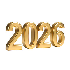 golden 3d number 2026 year