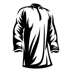 Stylized monochrome illustration of a long sleeve tunic style garment