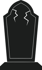 Old Grave Marker Silhouette in Spooky Style